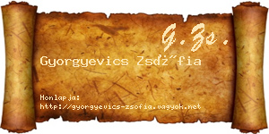 Gyorgyevics Zsófia névjegykártya